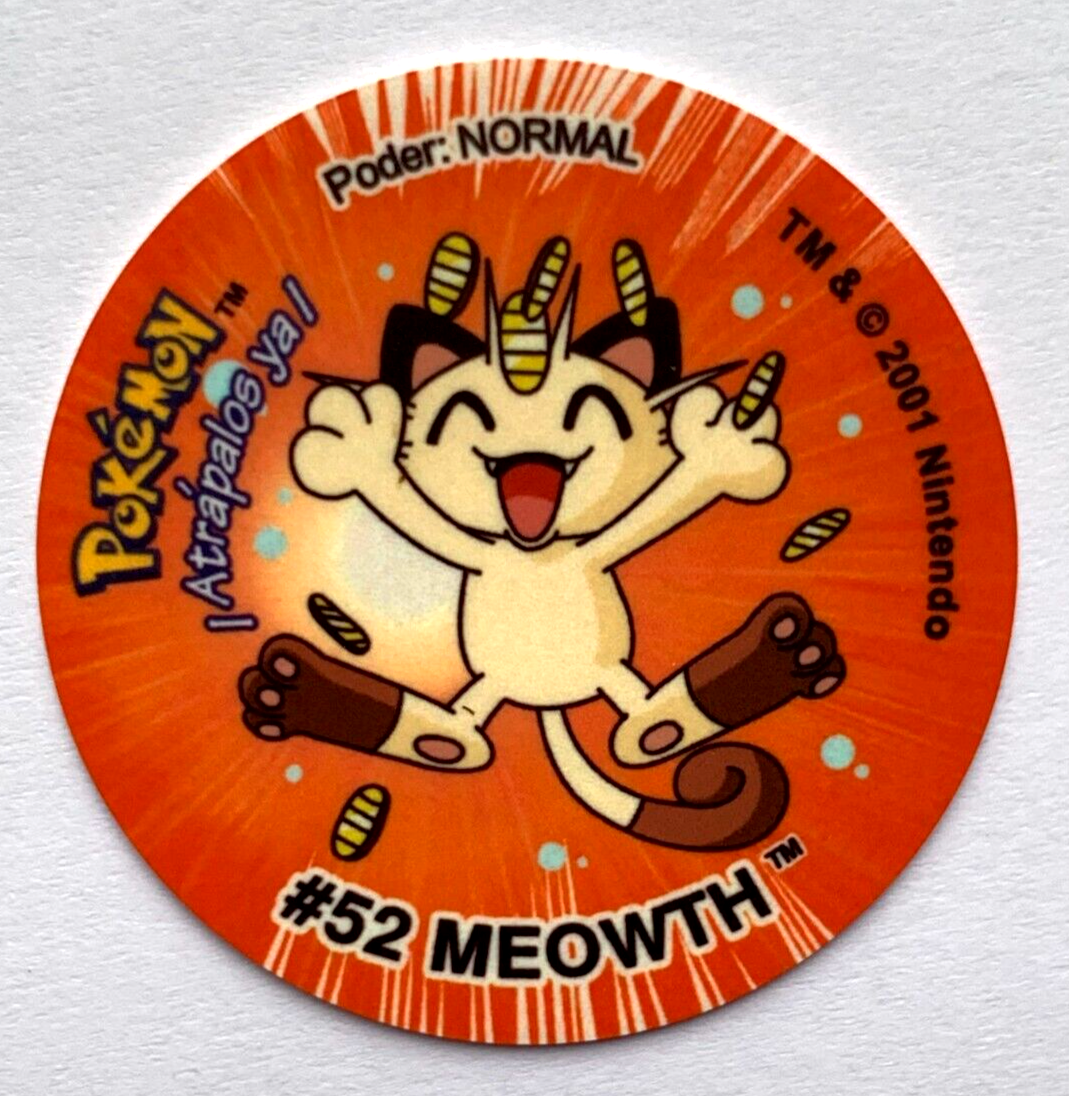 TAZO POKEMON ATTACK EB #052 MEOWTH 2023 KANTO PERU South America