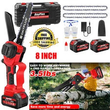 8 Inch Mini Chainsaw Cordless Electric Chain Saw 21V 5000W Battery Power Cutter