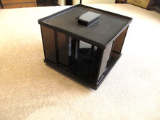 Vintage 8-Track Tape Carousel Storage Rack Spins Holds 24 Tapes EX Clear Black