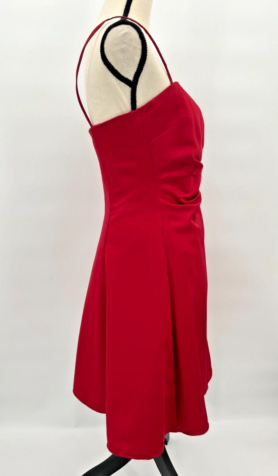 Abito in raso rosso San Valentino ~ vestibilità e svasatura con spalline ~ damigella d'onore formale ~ taglia 4 6