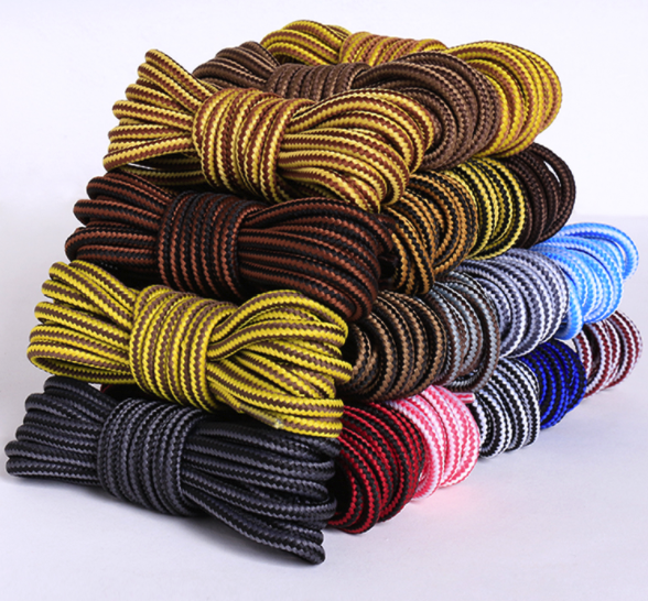 wholesale 1 pair Striped round riding boots shoelaces twocolor weave shoelace eBay