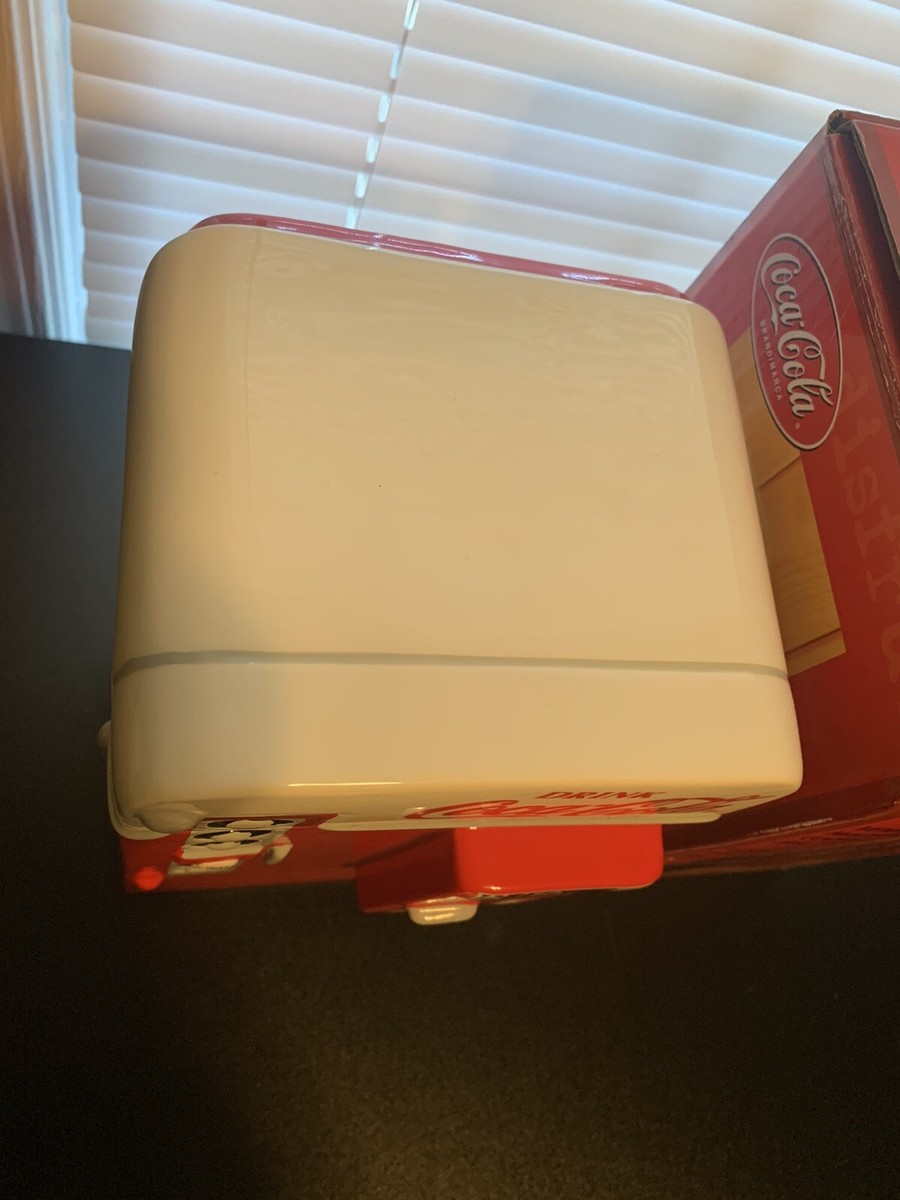 Vintage Coca Cola Soda Coke Can Vending Machine Cookie Jar In Box