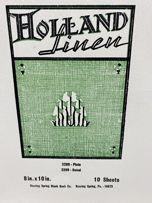 Vintage Holland Linen Writing Tablet 8x10 10 Sheets Paper Art Drawing NEW Tulip