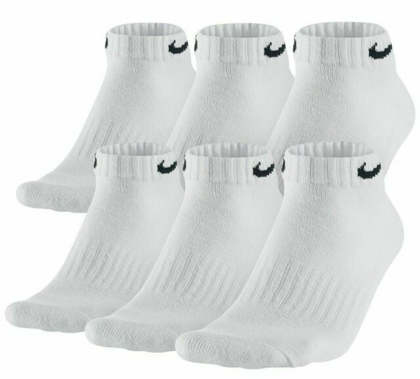 Nike SX7672 Men's Low Cut Drifit Socks, White/Black 6 Pair for sale