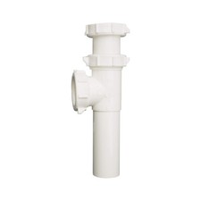 PlumbPak White Plastic 1-1/2" End Outlet Tee and Tailpiece, PP66-8W