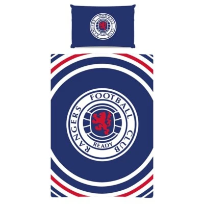Official Glasgow Rangers FC Crest Reversible Single Duvet Bedding Set Brand New
