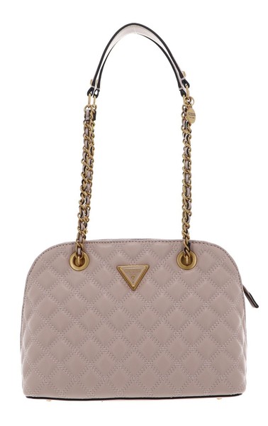 Guess Giully Dome Satchel Schultertasche Handtasche Tasche Light Beige Beige Neu-image