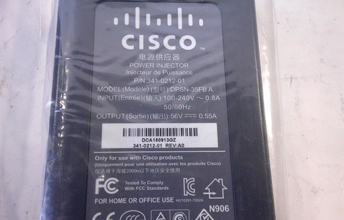*New* Genuine Cisco 341-0212-01 56V 0.55A Power Injector DPSN-35FB A - Afbeelding 4 van 4