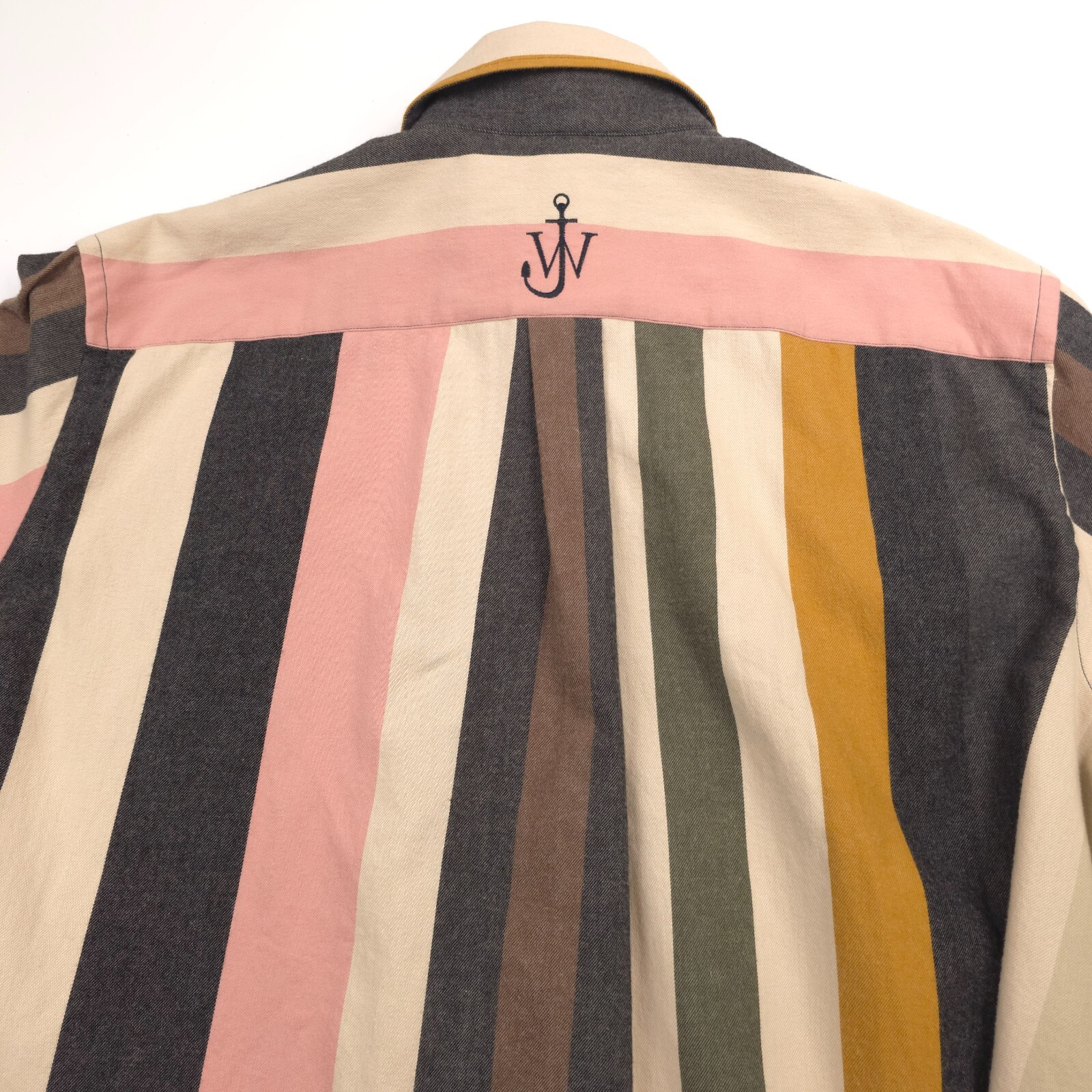 $650 JW Anderson Relaxed Fit Multi-Flax Stripe Button-Up Shirt Mens Size EUR 52