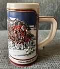 1989 ANHEUSER BUSCH BUDWEISER Holiday Christmas Beer Stein Ceramic Clydesdales — photo 2
