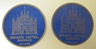 2 Vintage luggage Decal Labels Grand Hotel Duomo Milan Italy