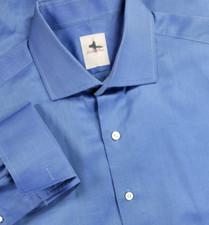 Brooks Brothers Golden Fleece Blue Dress Shirt 16-34 USA French Cuff Italy Woven