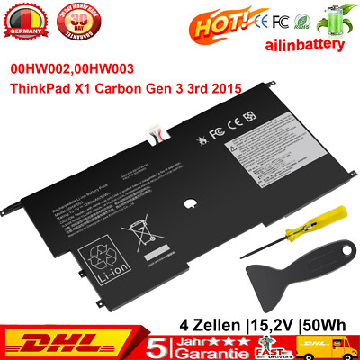 Akku für Lenovo ThinkPad X1 Carbon gen 3rd 2015 00HW002,00HW003,SB10F46441 50Wh