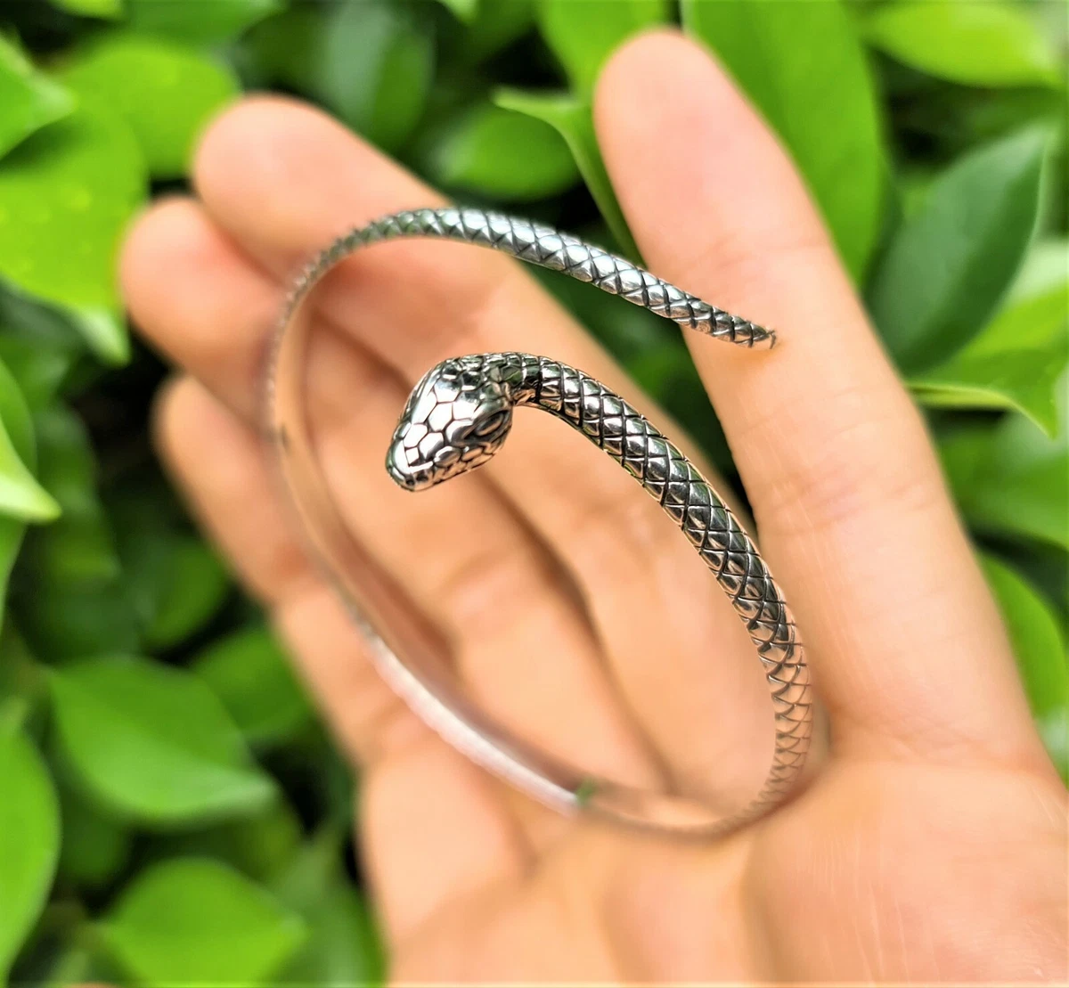 Sterling Silver Snake Bangle Bracelet