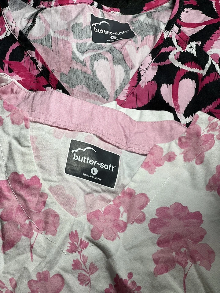 Buttery Soft Scrub Top Lot Of 4 Women L Workwear Nurse Hospital Uniform Medical - Image 4 of 4