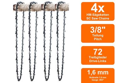 4 Sägeketten passend für Logosol MS660 | 50cm 3/8 72TG 1,6mm