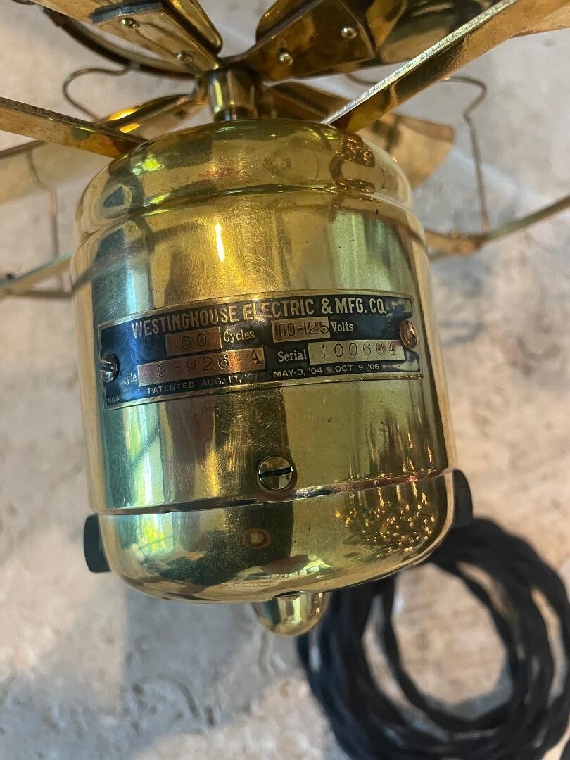 1912 Westinghouse 8 inch All Brass Fan-Restored