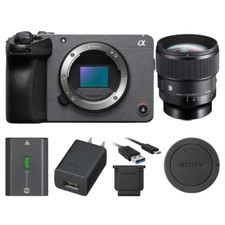 Sony FX30 Digital Cinema Camera w/ Sigma 85mm f/1.4 DG DN Art Lens for Sony E