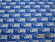 DETROIT LIONS NFL 100% COTTON 1/2  YARD PIECE BRAND NEW DESIGN "GO LIONS"