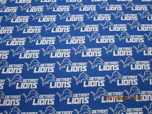 DETROIT LIONS NFL 100% COTTON 1/2 YARD PIECE BRAND NEW DESIGN "GO LIONS"