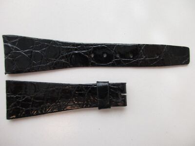 Zenith vintage Croco black leather 1960's 24 MM watch band strap