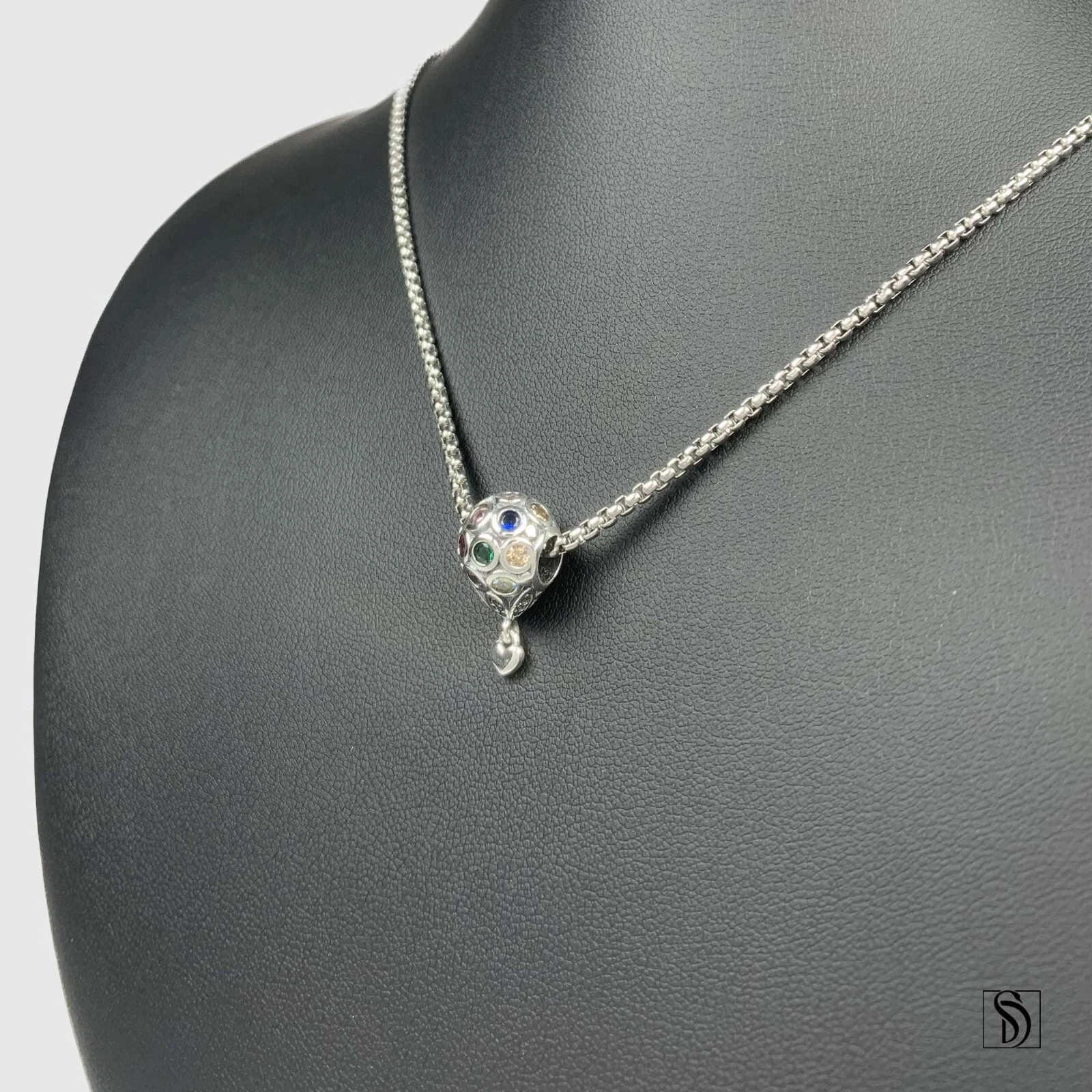 Collier ballon charme Love In The Air premium argent sterling coloré