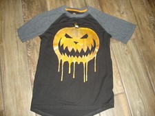 Halloween melting pumpkin short sleeve t-shirt youth L 10/12