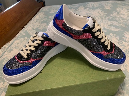 Gucci Women’s Chunky GG Glitter Sneakers Sz EU39.5 NIB - Picture 3 of 11