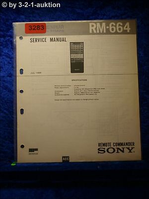 Sony Service Manual RM 664 Remote Commander (#3283) | eBay