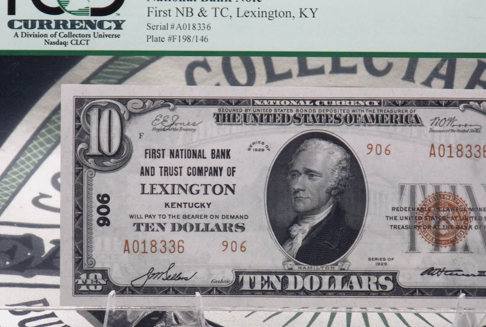 1929 $10 National Currency *LEXINGTON* KY Fr#1801-2 PCGS GEM 66 CH#906 *TYPE 2* - Image 2 of 4