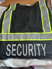 Two Tone High Visibility Reflective BLACK Security Safety Vest 2 Vests Preowned