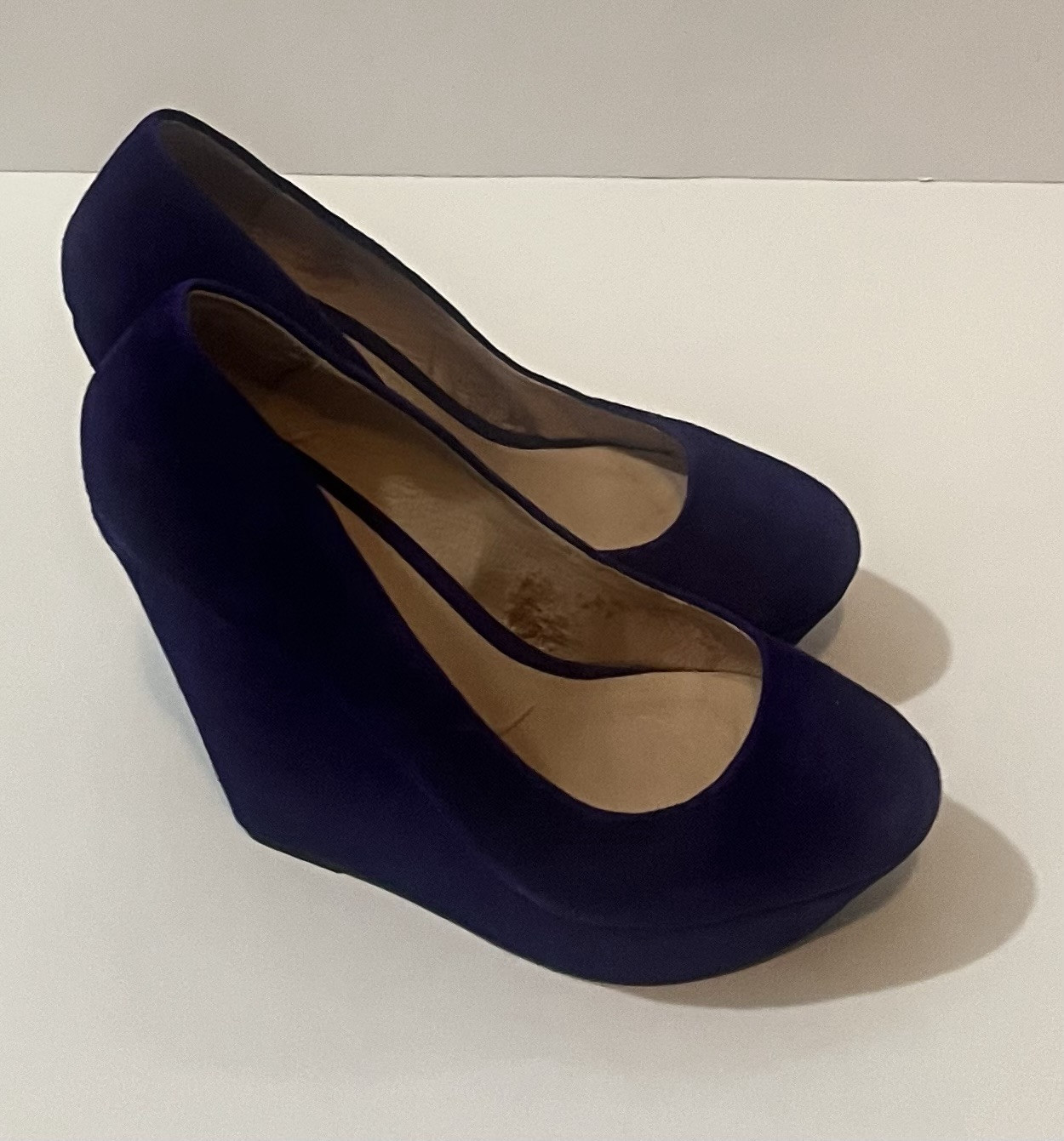 Aldo Wedge Purple Velvet Pumps