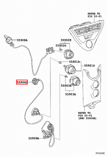 Genuine Hilux KUN25 KUN16 KUN15 KUN10 GGN25 Dash Heater Direction Control Cable - Picture 15 of 20