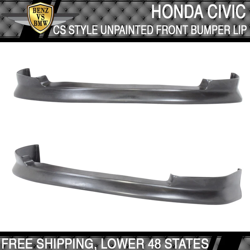 For 96-98 Honda Civic 2 3 4 Doors CS Style Front Bumper Lip Unpainted PU — 第 3/4 张图片