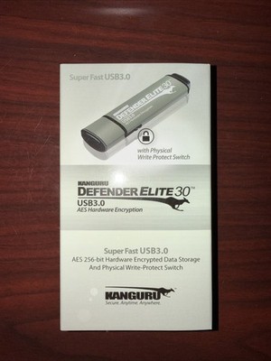 NEW Kanguru KDFE30-32G Defender Elite30 USB 3.0 Hardware Encrypted Flash Drive