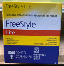 FreeStyle Lite Diabetic Test Strips Qty. 100 EXP. 4/30/2028 Brand New Mint