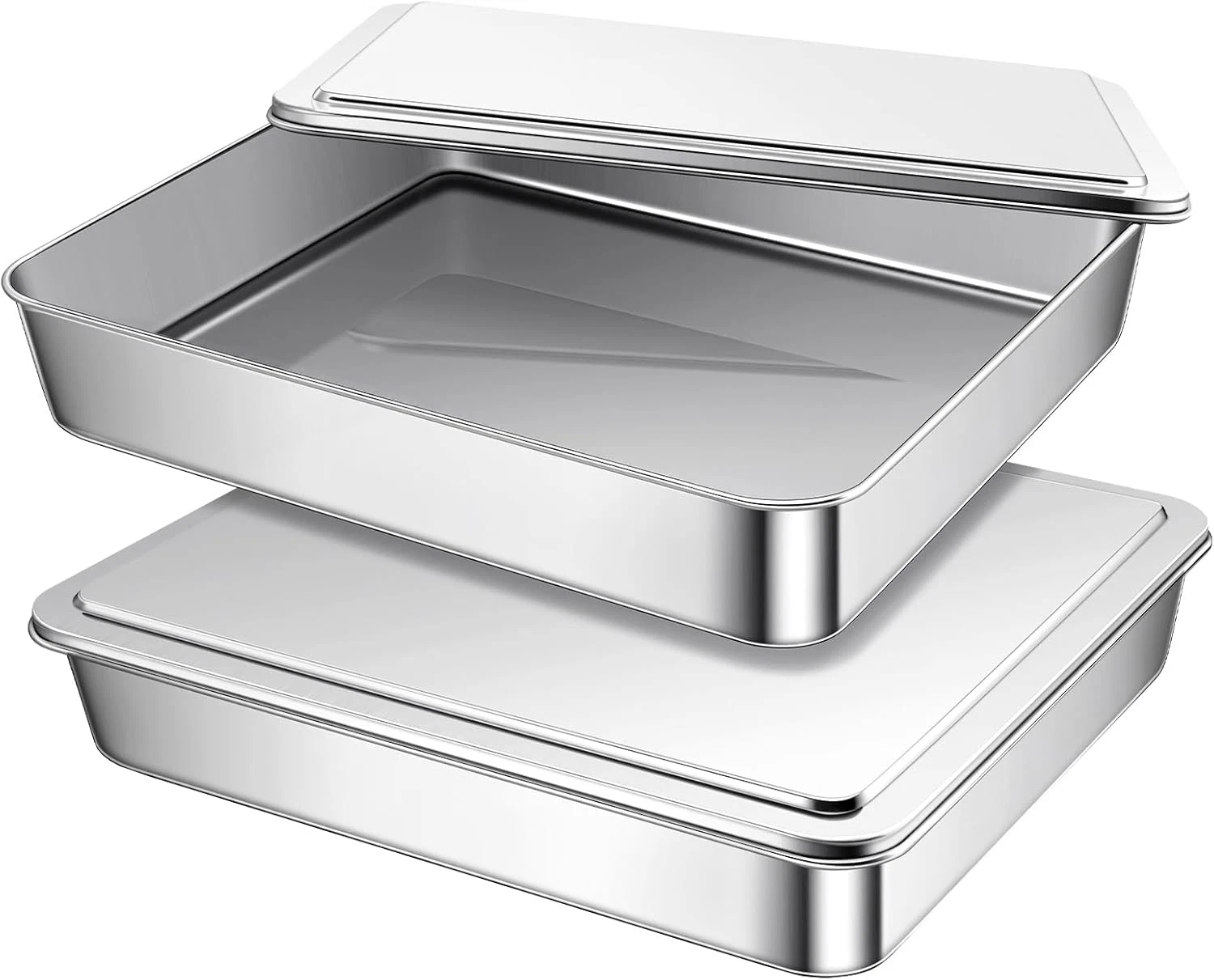 2 Sets Stainless Steel Cake Pan with Lid 9 X 11 Inch Rectangle Bread Loaf Pans w
Opens in a new wind