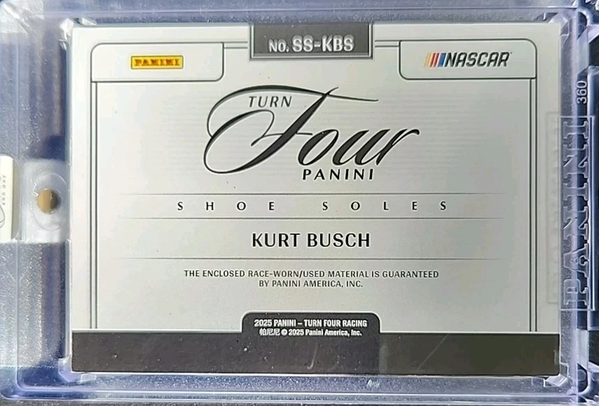 Kurt Busch 2025 Panini Turn Four NASCAR Race-Worn Shoe Soles Red #07/15 - Image 2 of 2