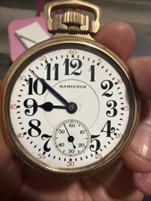 1925 Hamilton 992 16s 21j GF Railroad Grade Pocket Watch 10kt Gp 5 Adjustments