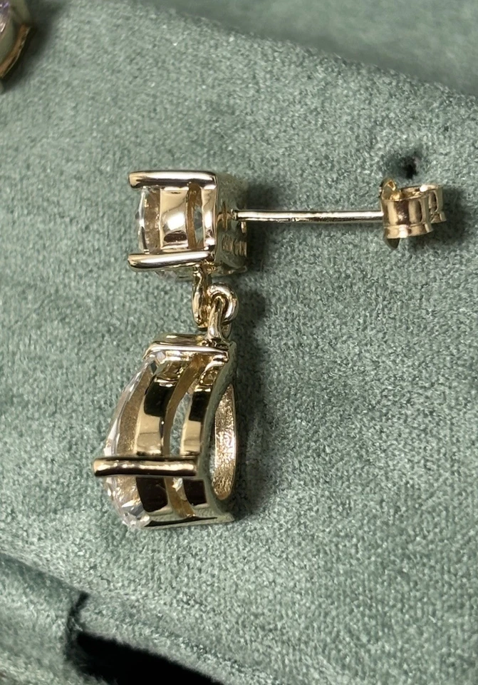 PENDIENTES CIRCONITA ORO AMARILLO 14K Foto 2 de 4