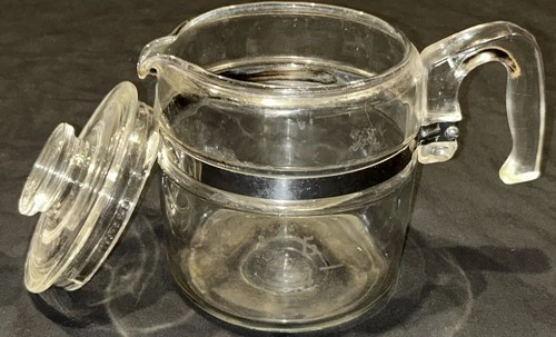 Vintage Pyrex Flameware Glass Percolator 6 Cup Coffee Pot and Lid 7756 MCM W1