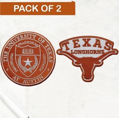 Pack Of UT Austin & Texas Longhorns Logo Iron On Patch-Sew Patch-Embroidered
