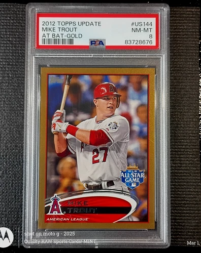 Mike Trout 2012 Topps Update Gold Parallel #US144 - PSA 8 NM-MT - ANGELS #d/2012