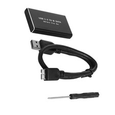 MSATA SSD External Hard Drive Enclosure 6Gbps USB 3.0 Supports 30/50mm Drives