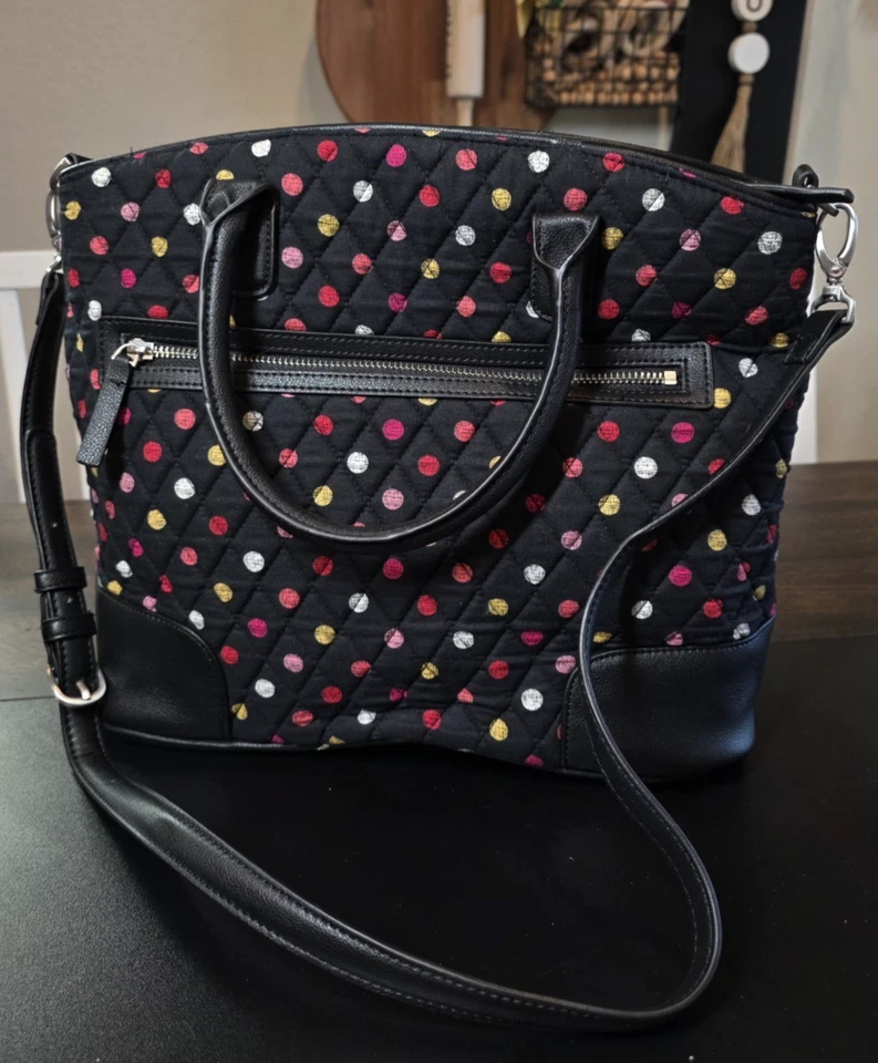 Vera Bradley Day Off 挎包 哈瓦那圆点 黑色 粉色 单肩包 手提包 钱包 — 第 3/4 张图片