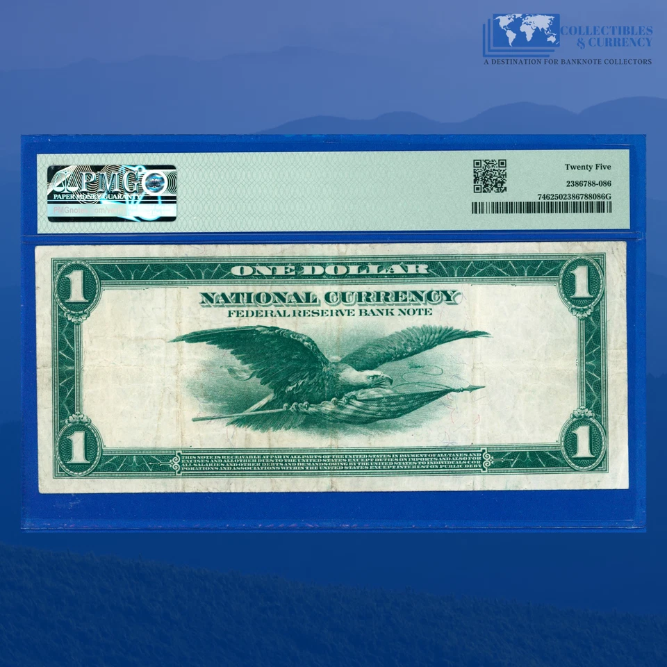 Fr.746 1918 $1 One Dollar FRBN San Fran "GREEN EAGLE", PMG VF 25 #49774 - Image 2 of 3