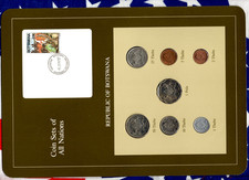 Coin Sets of All Nations Botswana 1981 & 1984 UNC Cow Pula 2 Thebe 81