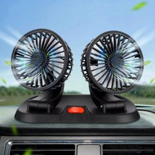 DOPPIO VENTILATORE PER AUTO 12V PORTATILE DA VIAGGIO REGOLABILE ARIA FRESCA