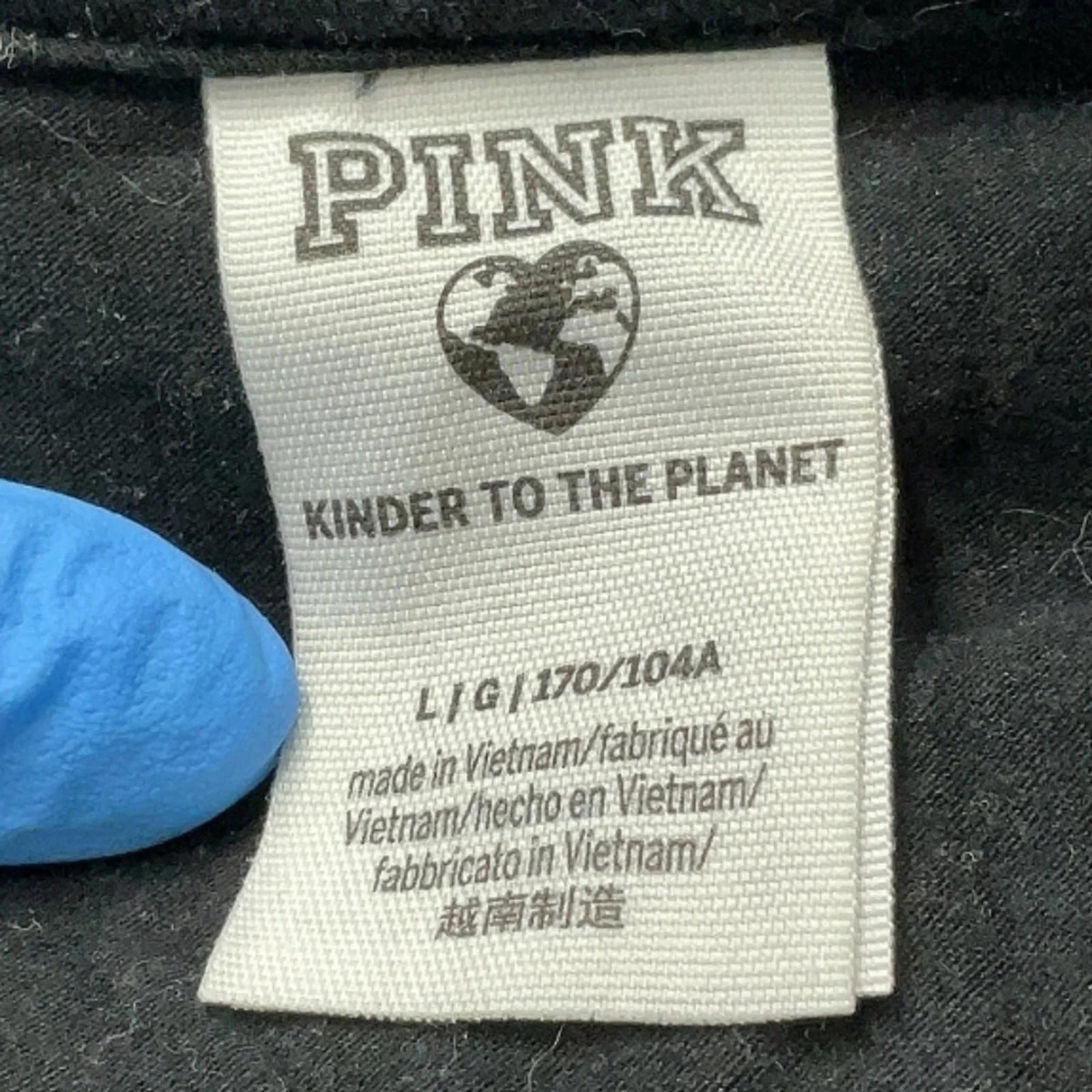 UNDERCOVER Abito Victoria's Secret ROSA L nero Terry con lati increspati manica corta