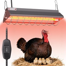 Large Heat Lamp for Chickens, 300W Carbon Fiber Heater for Chick Brooder - Ad...